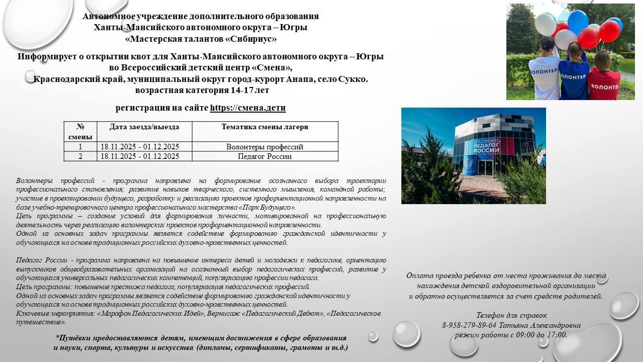 Мастерская талантов «Сибириус» Мастерская талантов «Сибириус».